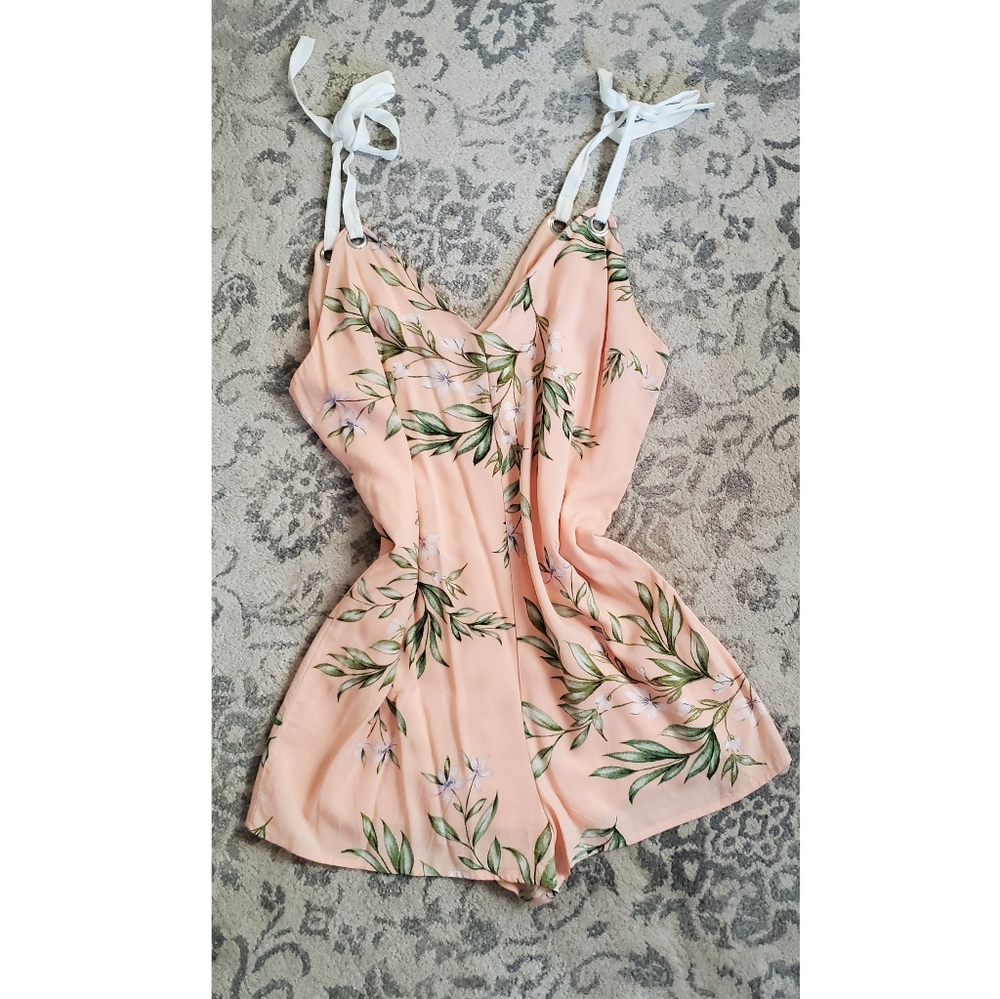 Peach Floral Romper Forever 21